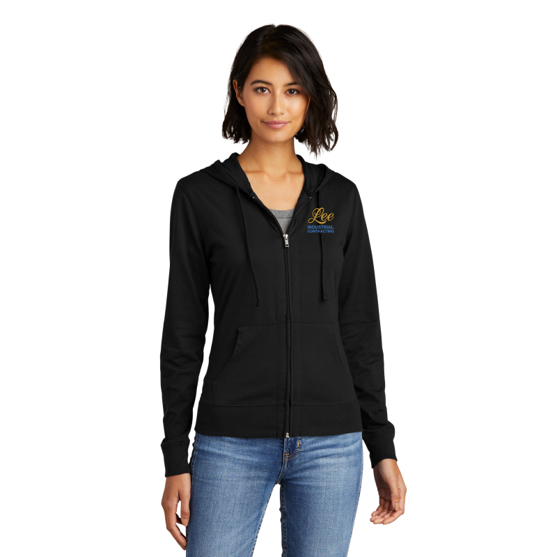 District ® Women’s Fitted Jersey Full-Zip Hoodie - DT2100