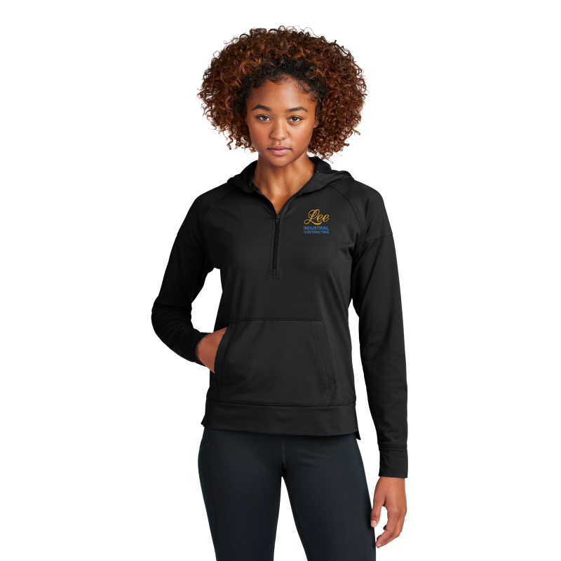 Sport-Tek® Ladies Sport-Wick® Stretch 1/2-Zip Hoodie - LST856