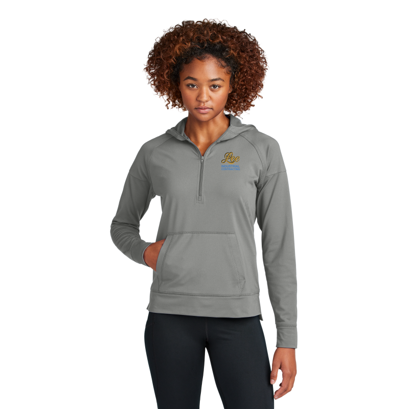 Sport-Tek® Ladies Sport-Wick® Stretch 1/2-Zip Hoodie - LST856