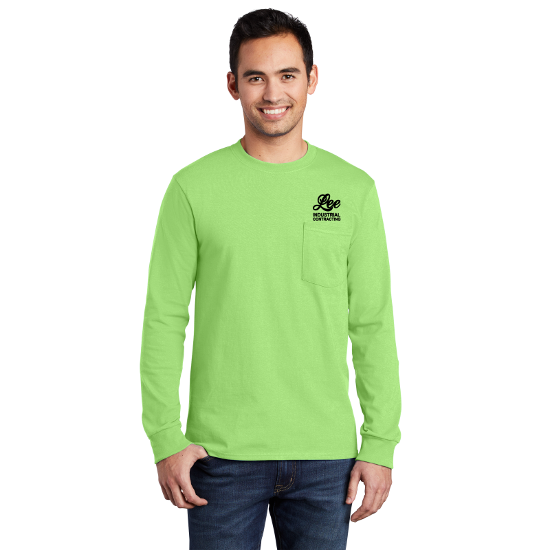 Port & Company® Tall Long Sleeve Essential Pocket Tee - PC61LSPT