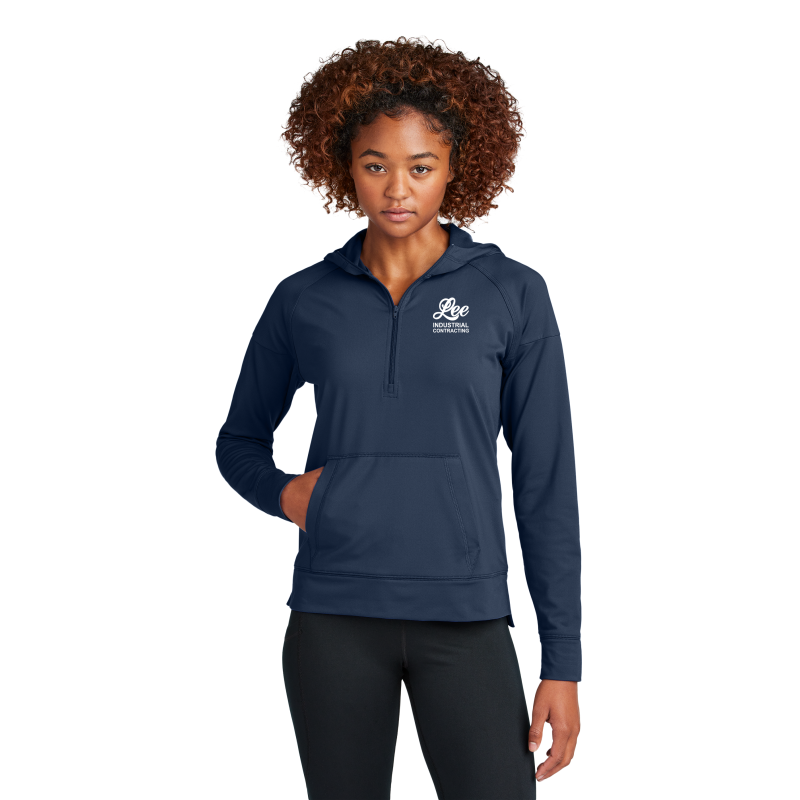 Sport-Tek® Ladies Sport-Wick® Stretch 1/2-Zip Hoodie - LST856