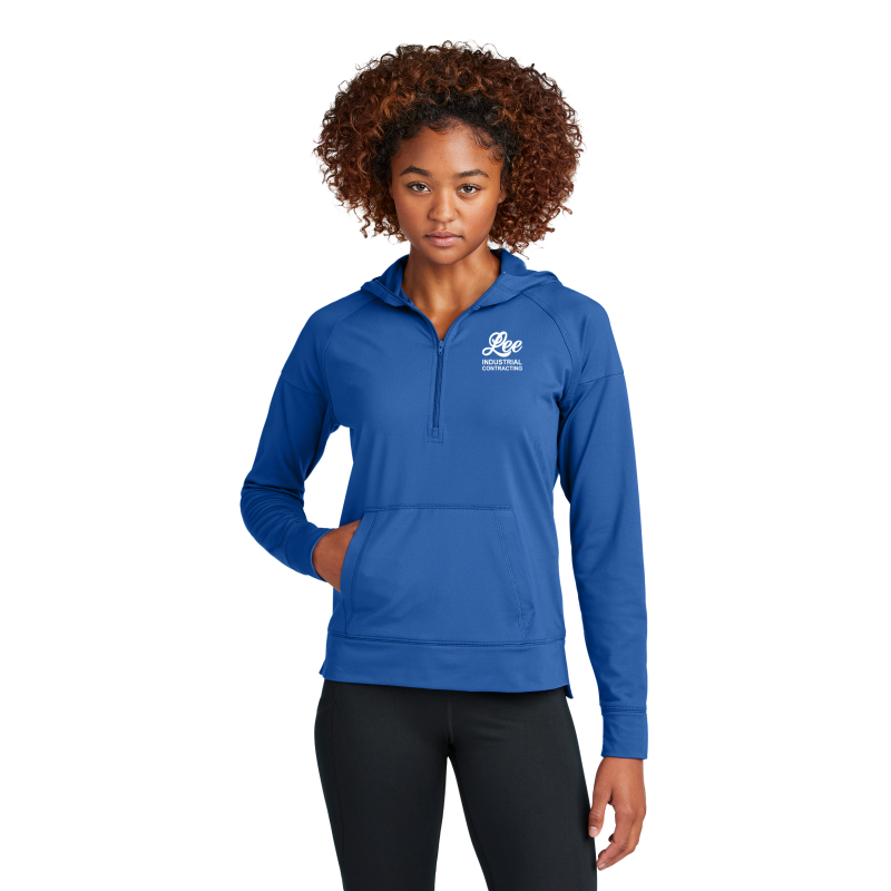 Sport-Tek® Ladies Sport-Wick® Stretch 1/2-Zip Hoodie - LST856