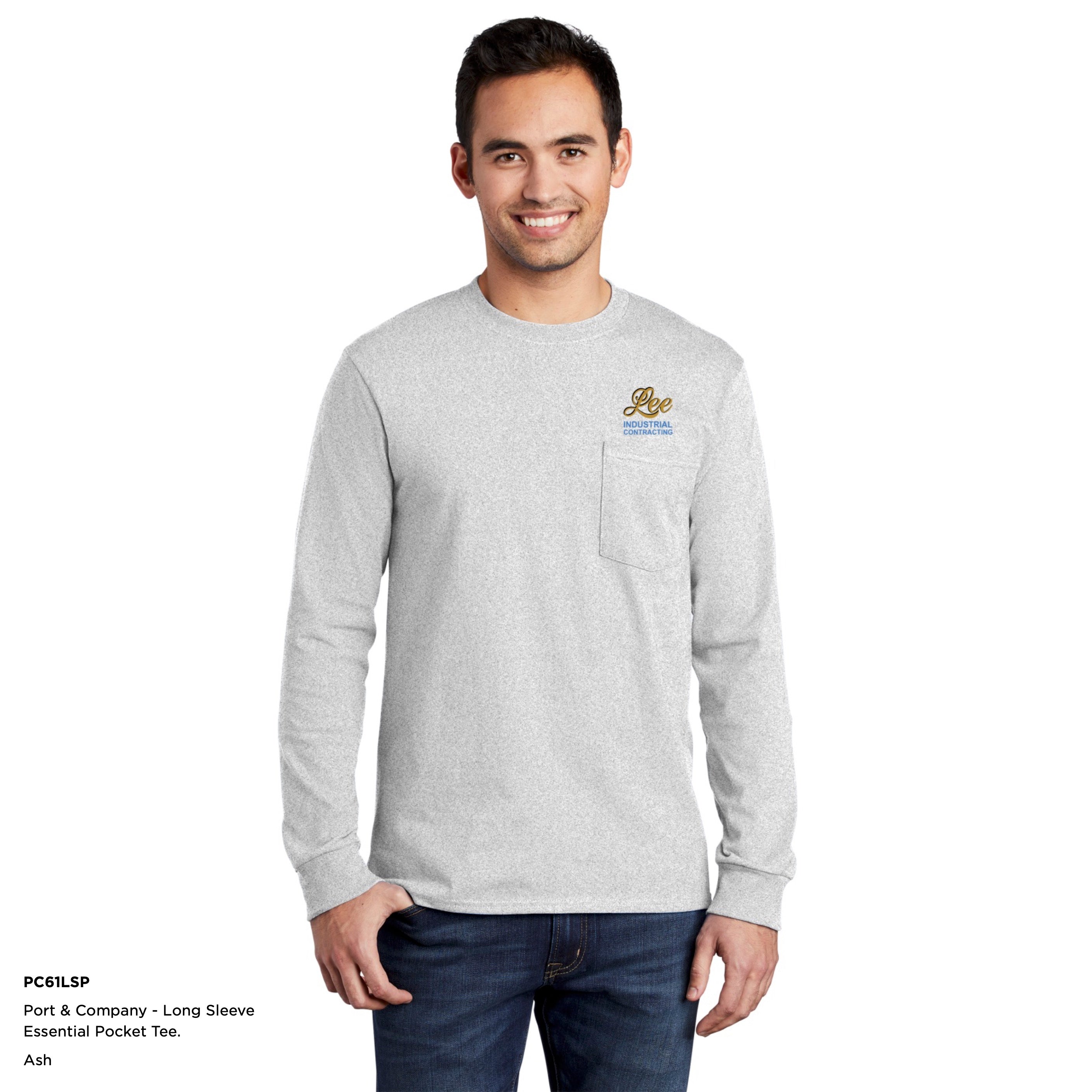 Port & Company® Long Sleeve Essential Pocket Tee - PC61LSP